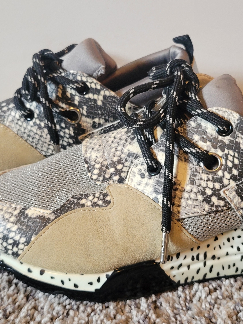 Steve Madden Snake-Print & Tan Fashion Sneakers